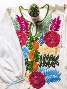 mexican blouse with colorful embroidery