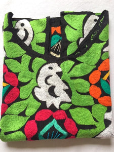 black mexican blouse with multicolored embroidery