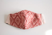 Load image into Gallery viewer, protective face mask in beautiful indian red and pale pink embroidery