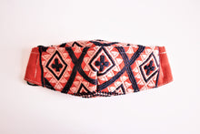 Load image into Gallery viewer, protective face mask in beautiful blue embroidered crosses