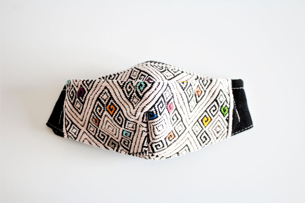 protective face mask in beautiful colored embroidered frets