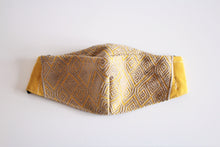 Load image into Gallery viewer, protective face mask in beautiful yellow and light brown embroidery