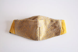 protective face mask in beautiful yellow and light brown embroidery