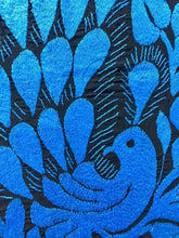 Load image into Gallery viewer, hand embroidered peacock in bright blue tone