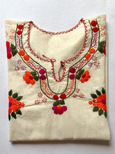 Load image into Gallery viewer, mexican blouse with embroidered orange flowers