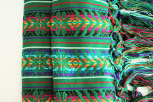 Load image into Gallery viewer, green bohemian wool rebozo