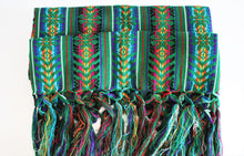 Load image into Gallery viewer, green  ethnic wool rebozo