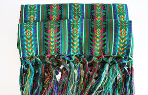 green  ethnic wool rebozo