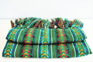 green handmade wool rebozo 