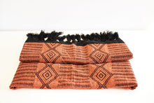 Load image into Gallery viewer, handmade mexican rebozo with geometric orange design