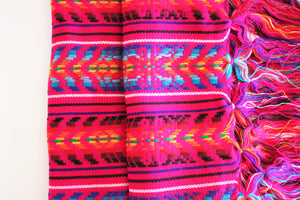 mexican rebozo pink handmade wool design